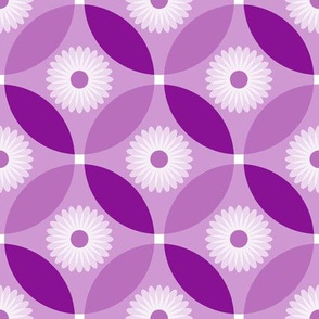 Plum Purple Flower Circle Lock Pattern