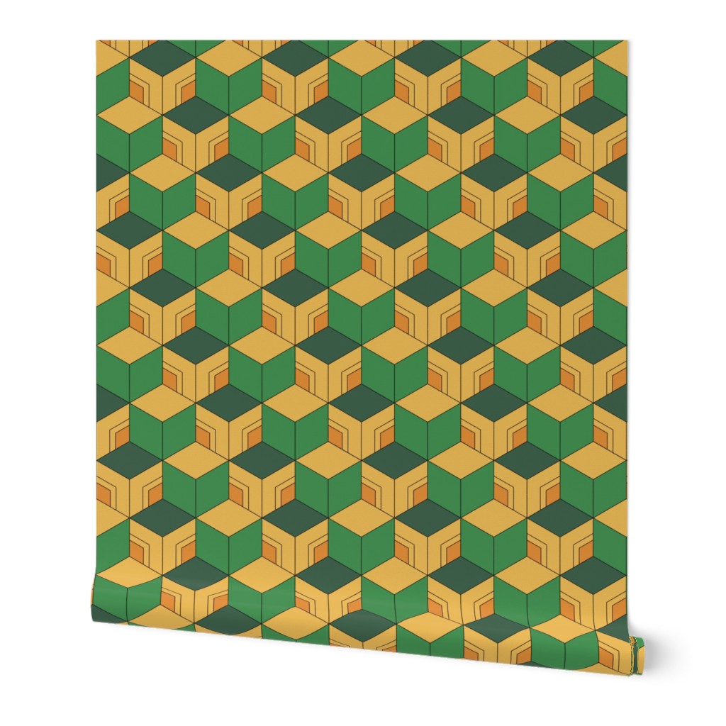 SUPER MINI Demon-Slaying Green, Yellow, Orange Geometric Hexagon Boxes