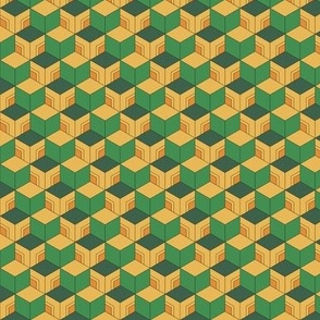 SUPER MINI Demon-Slaying Green, Yellow, Orange Geometric Hexagon Boxes