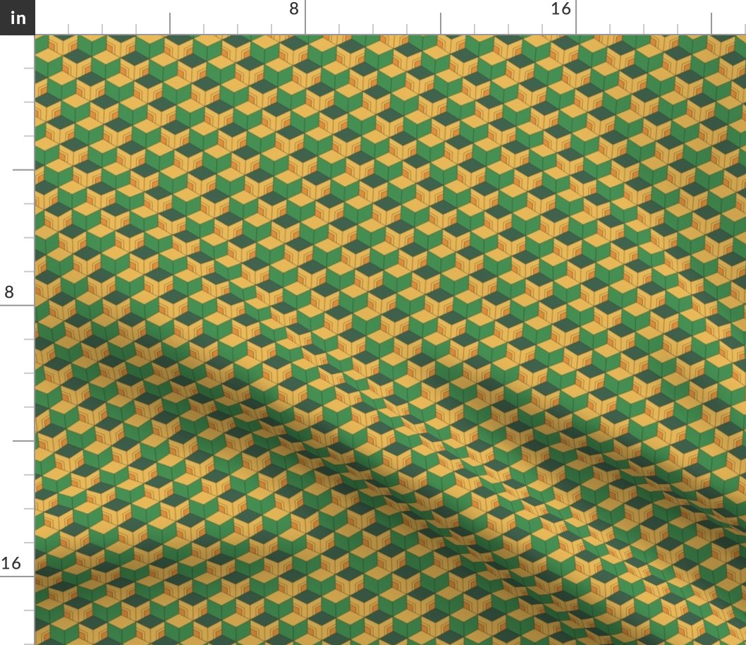 SUPER MINI Demon-Slaying Green, Yellow, Orange Geometric Hexagon Boxes