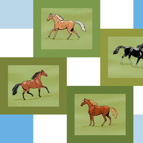 Horse 4 patch cheater quilt