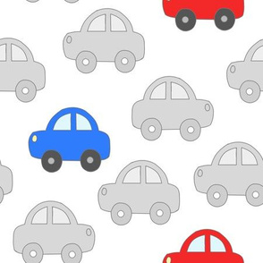 Cars Vehicles Transportation Blue Red Gray