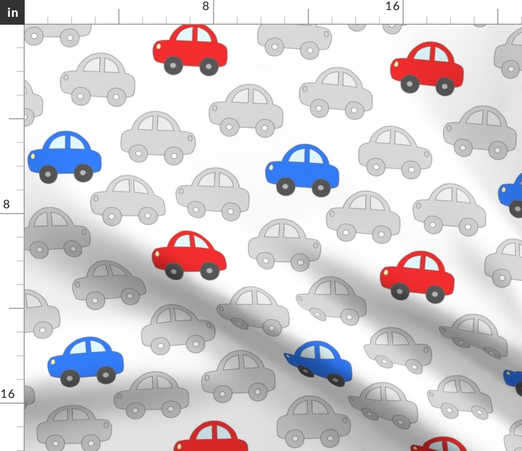 Cars Vehicles Transportation Blue Red Gray