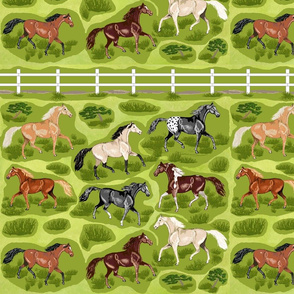 Horses with Fence Decals