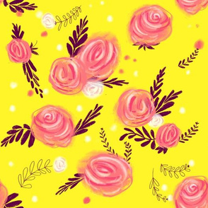 roses on yellow