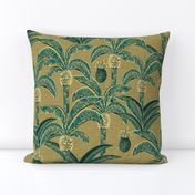 palm leaves on linen