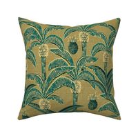 palm leaves on linen