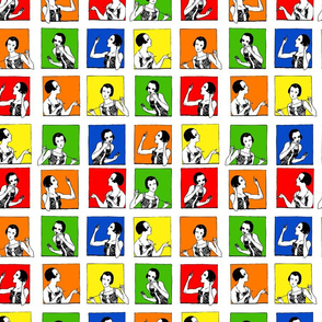 pop art flappers on white