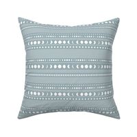 Trust the universe moon phase mudcloth stars and abstract dots nursery moody blue