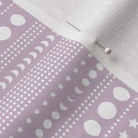 Trust the universe moon phase mudcloth stars and abstract dots nursery lilac purple
