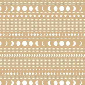Trust the universe moon phase mudcloth stars and abstract dots nursery ginger sand
