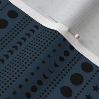 Trust the universe moon phase mudcloth stars and abstract dots nursery night blue black