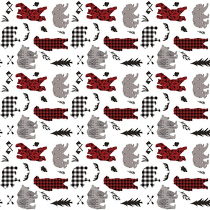 wild bear buffalo plaid - rotated