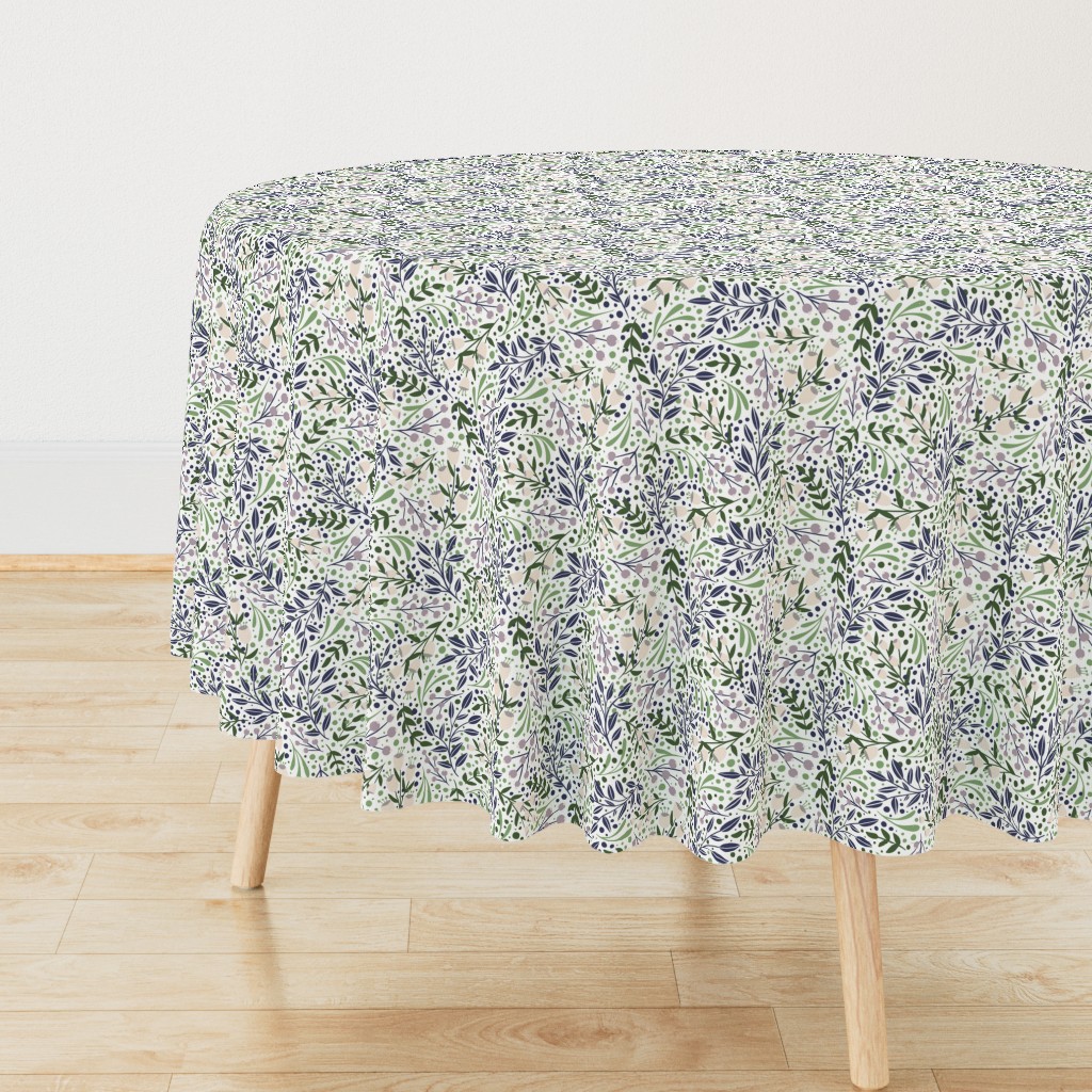 Fun Floral - Green / Purple - small scale