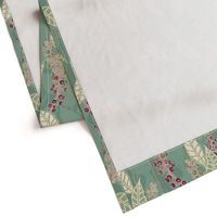 Finale Italian Berry purple green cream pink gold  foliage floral flower leaves leaf climber repeating pattern