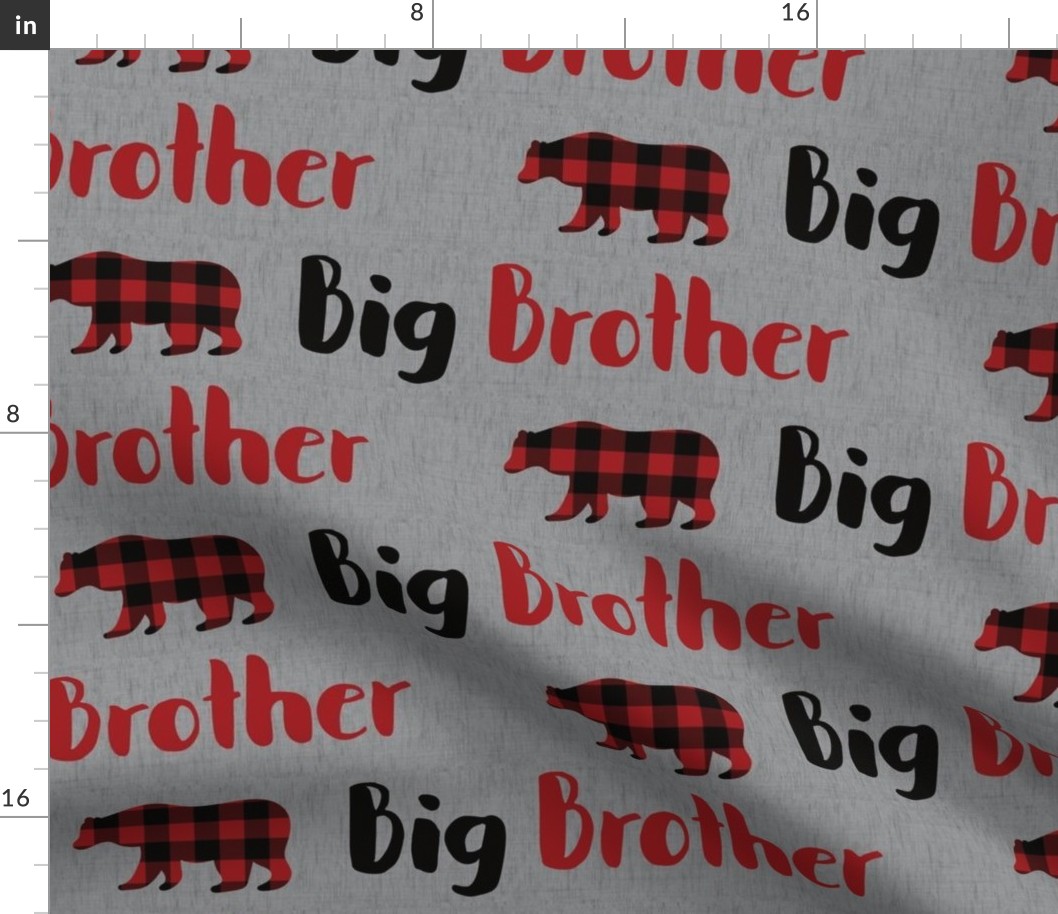 big brother bear gray linen
