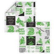 green motocross cheater quilt blanket