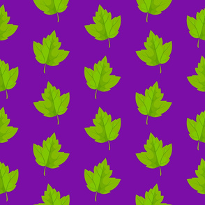 Green Leaves on Purple (Large Size)