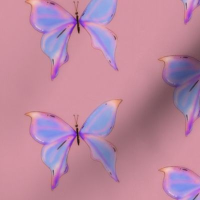 butterflies (glowy pink)