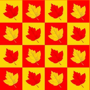 Checkered Red & Yellow Leaves (Small Size)