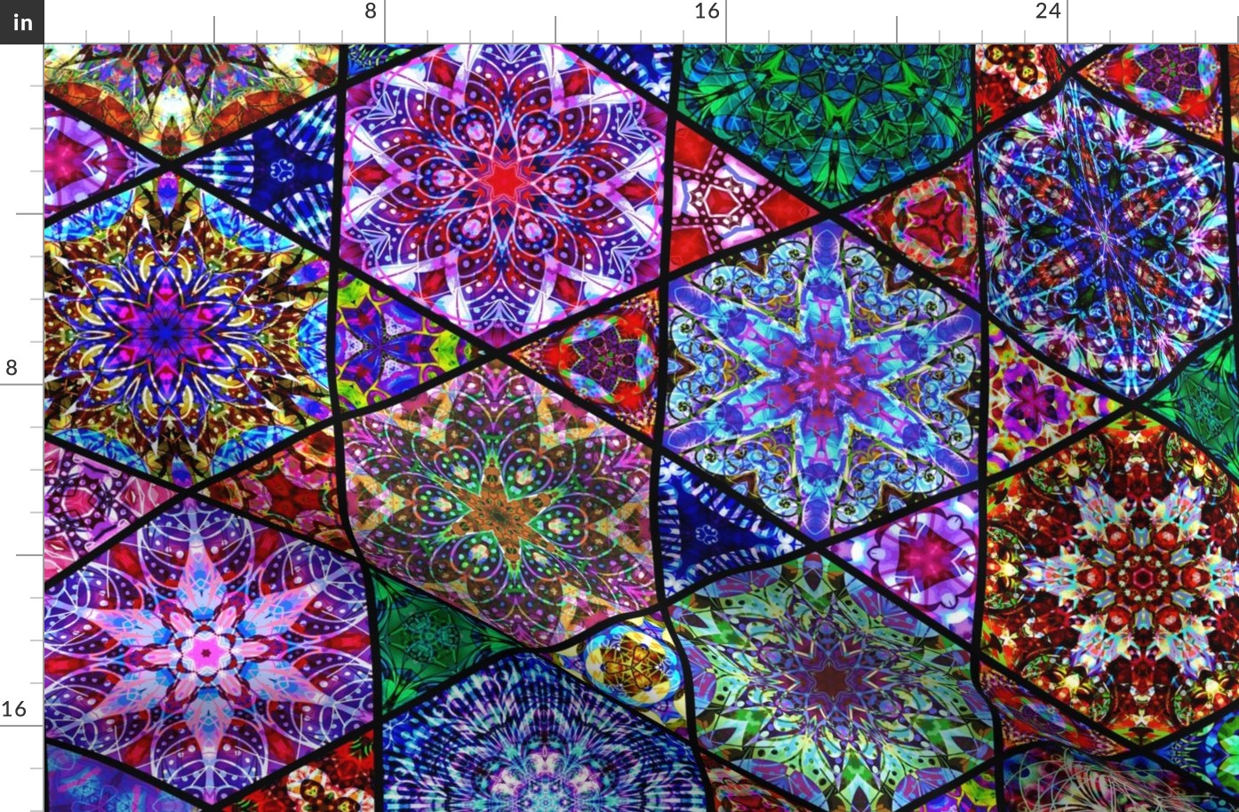 Intricate Kaleidoscope Hexagon