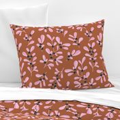 Little mistletoe garden minimal botanical berries and leaves Christmas design rust pink gray LARGE