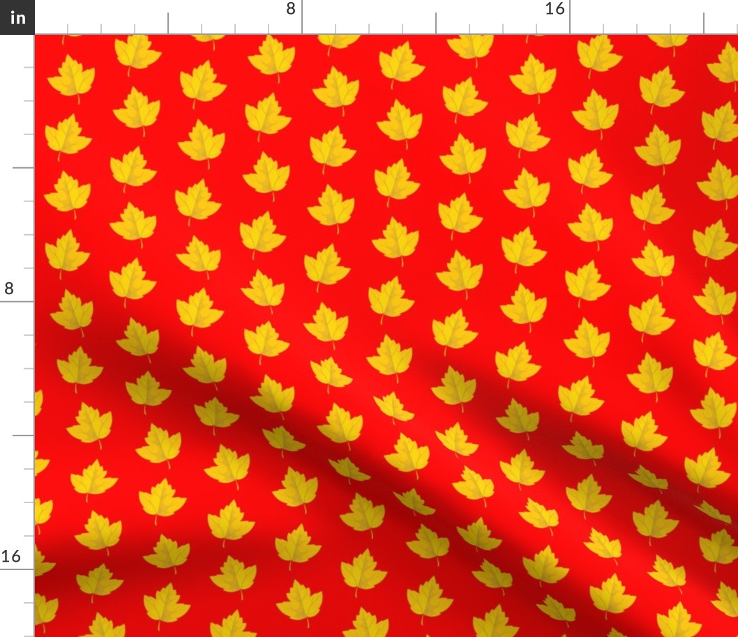 Yellow Leaves on Red (Small Size)