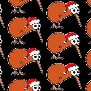 Christmas Kiwi - on black