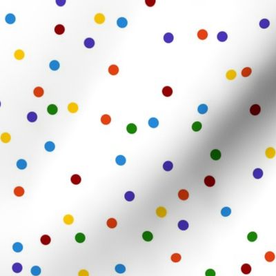 Multi-colored Rainbow Dots on white (larger)