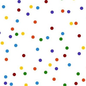 Multi-colored Rainbow Dots on white (larger)
