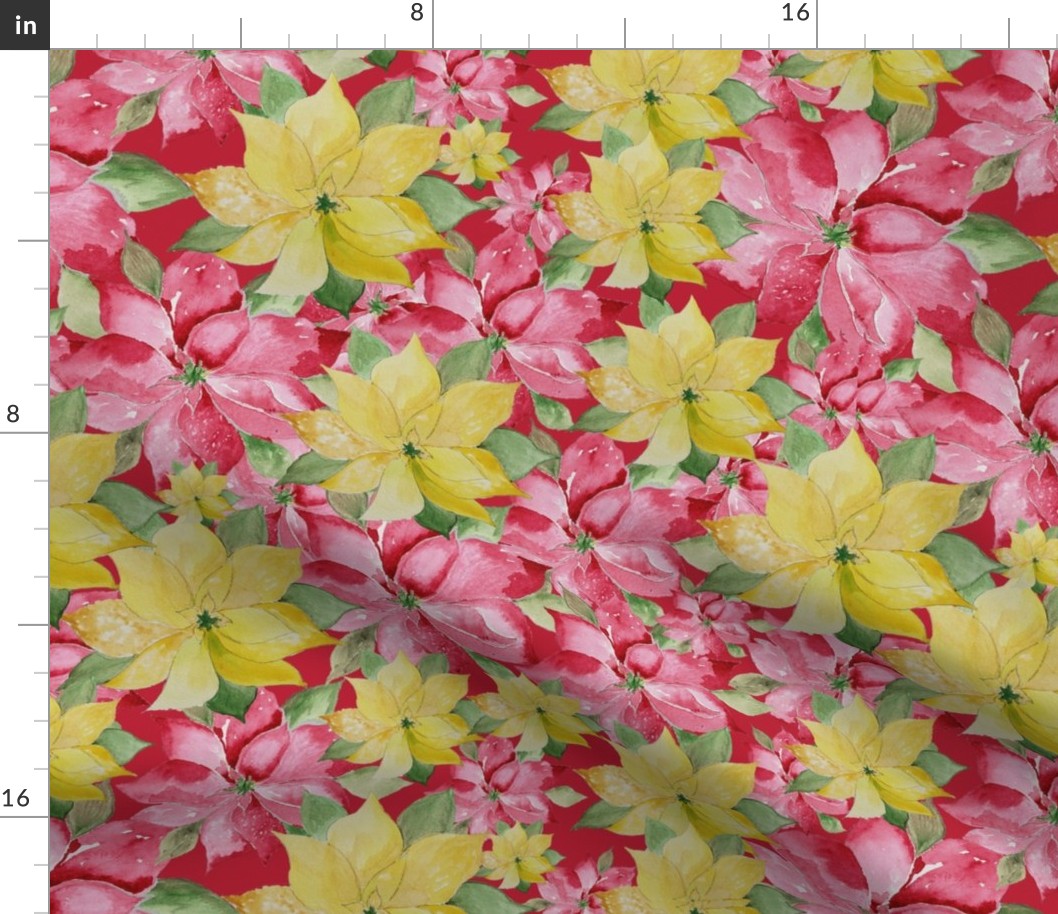 Red and Yellow Poinsettia Pattern