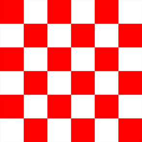 Checker Board - Intense Red White