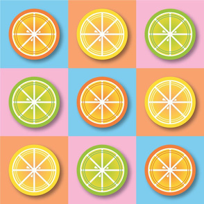 Citrus Pop Art in Lemon, Lime and Orange