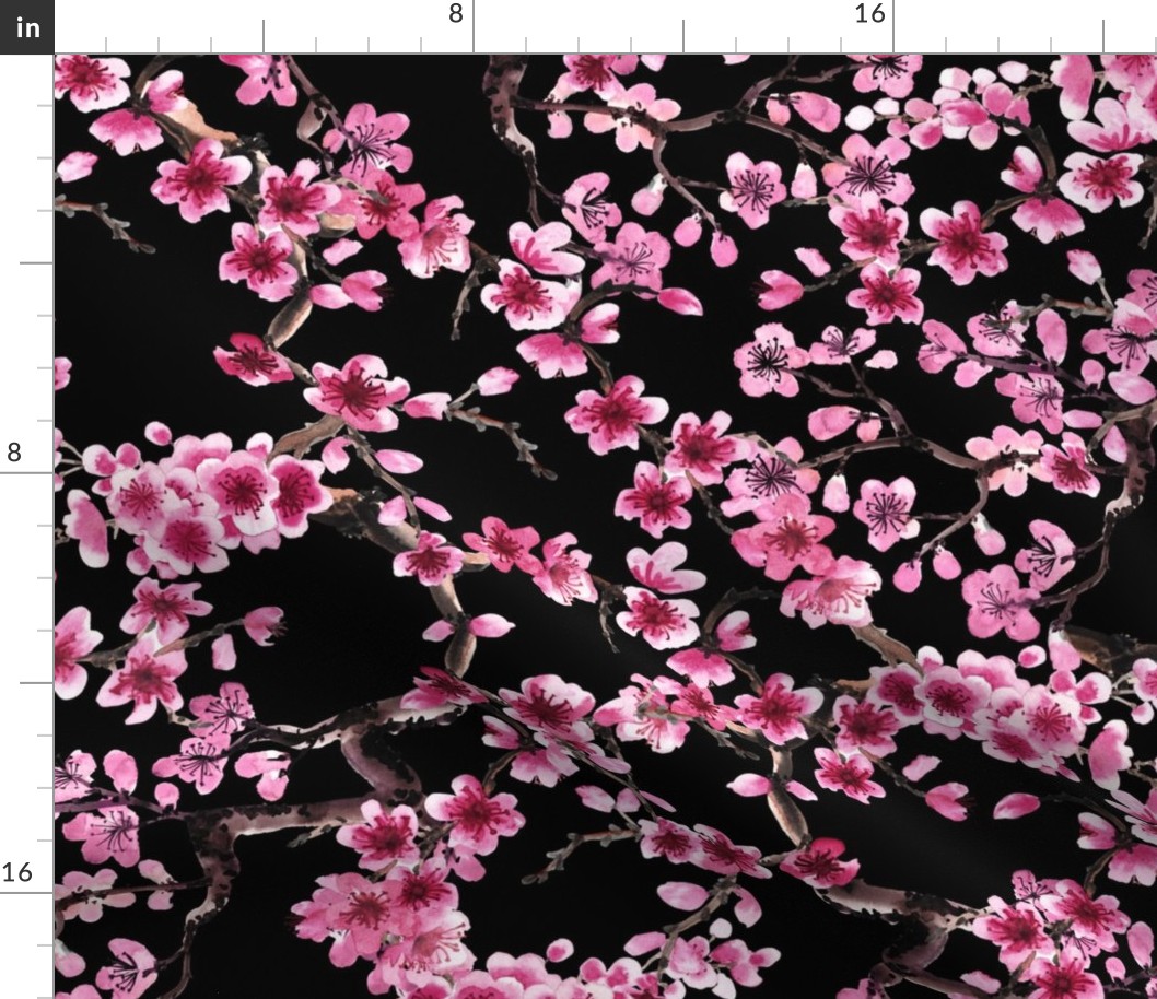 Sakura Branches Black (large scale)