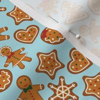 Gingerbread on blue