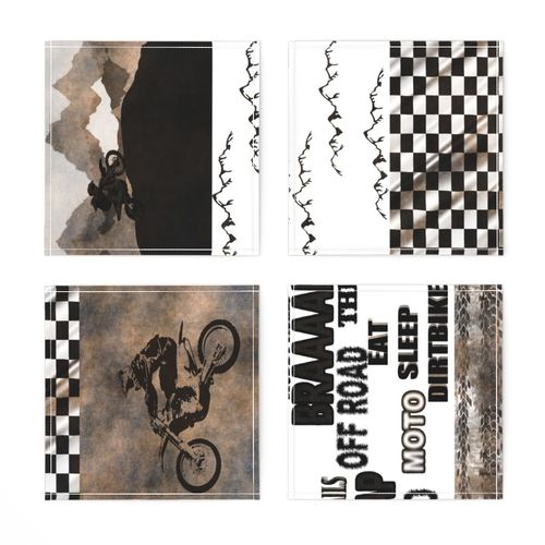 Dirtbike Cheater Quilt Rotated