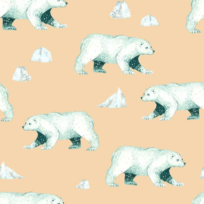 Arctic Pals / Polar Bear Coordinate on Peach