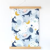 Whimsical space whales