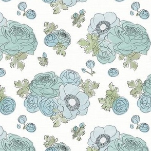 Floral - Ranunculus Blues Small