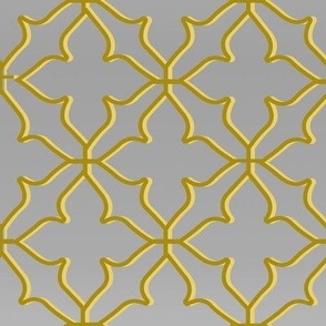 24" LARGE 3D Silver/Gold Metallic Quatrefoil Lattice