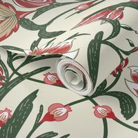 Chintz Christmas Holiday Floral red and green by Jac Slade