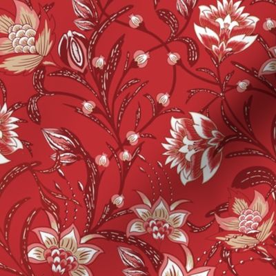 Chintz Red flora by Jac Slade