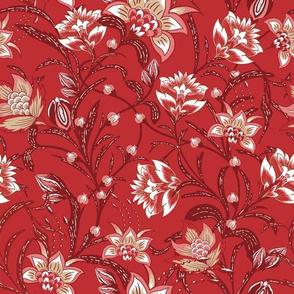 Chintz Red flora by Jac Slade