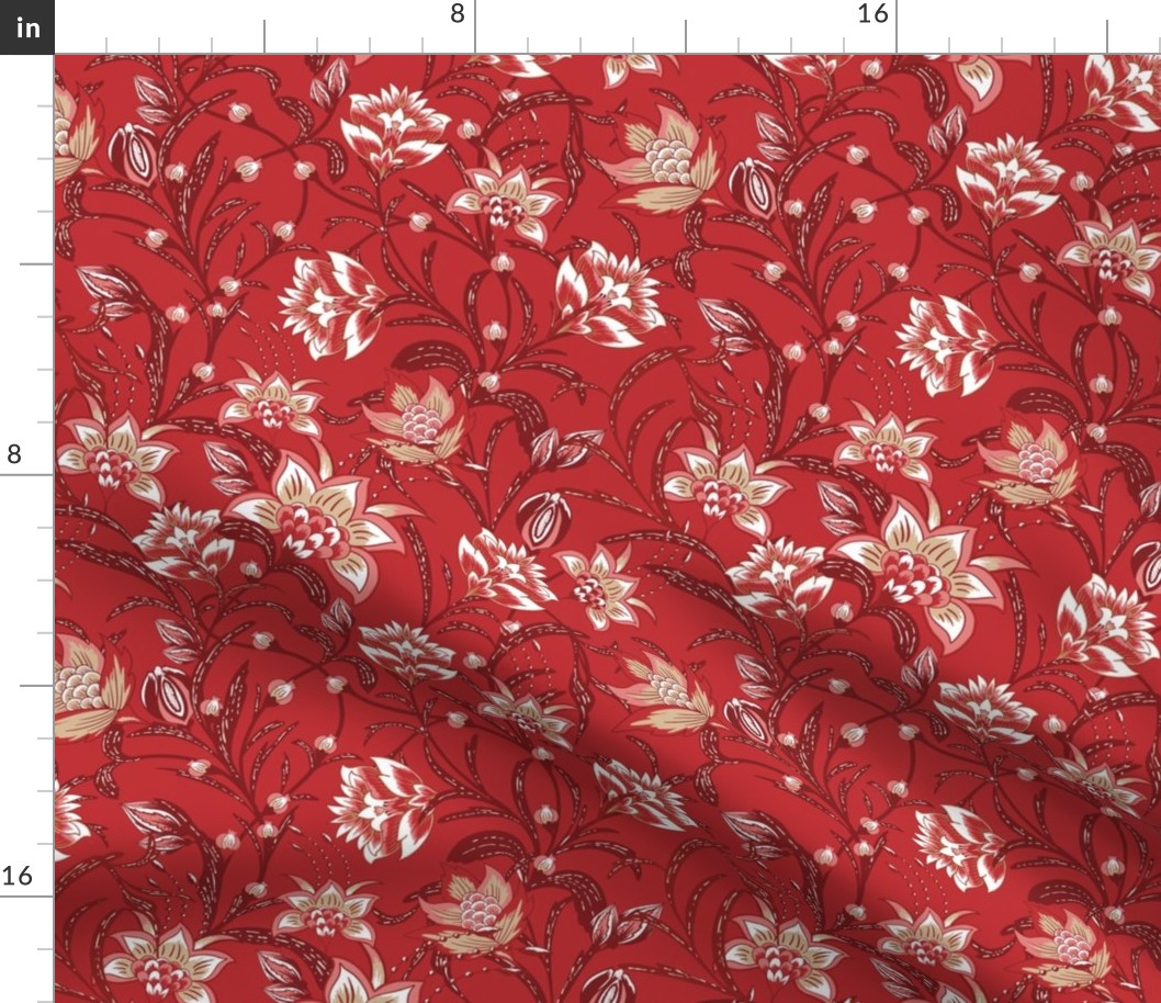 Chintz Red flora by Jac Slade