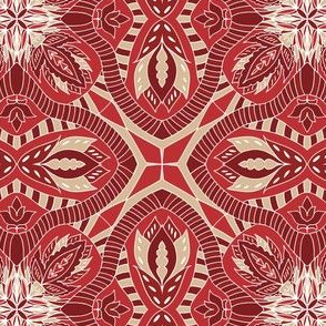 Chintz Dark Red Eastern tile