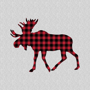 2 yard -  Minky Layout - buffalo plaid moose - C19BS