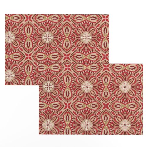 Chintz Red Gold tile