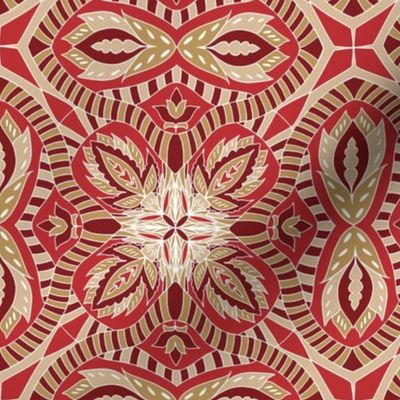 Chintz Red Gold tile