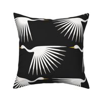 Art Deco Cranes - Custom - Almost Black and Almost White - 12 / 10" wallpaper