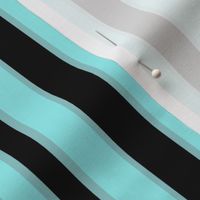 Black and Seafoam Aqua Stripe  -- Light Modern Stripe -- Seafoam Aqua and Black Stripe -- 5.96in x 51.15in repeat -- 150dpi (Full Scale)